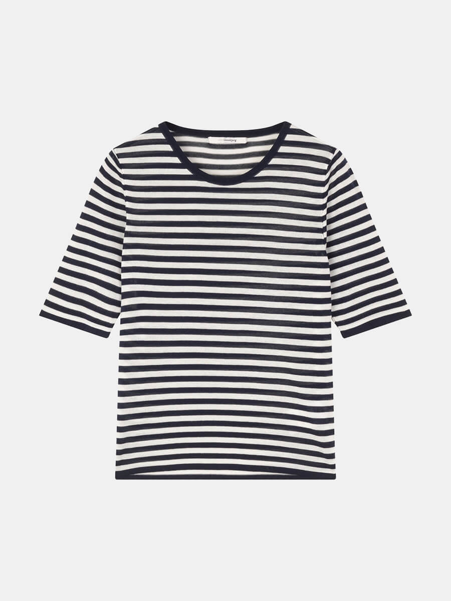 Sibin Linnebjerg Kristen T-Shirt Navy_Off White