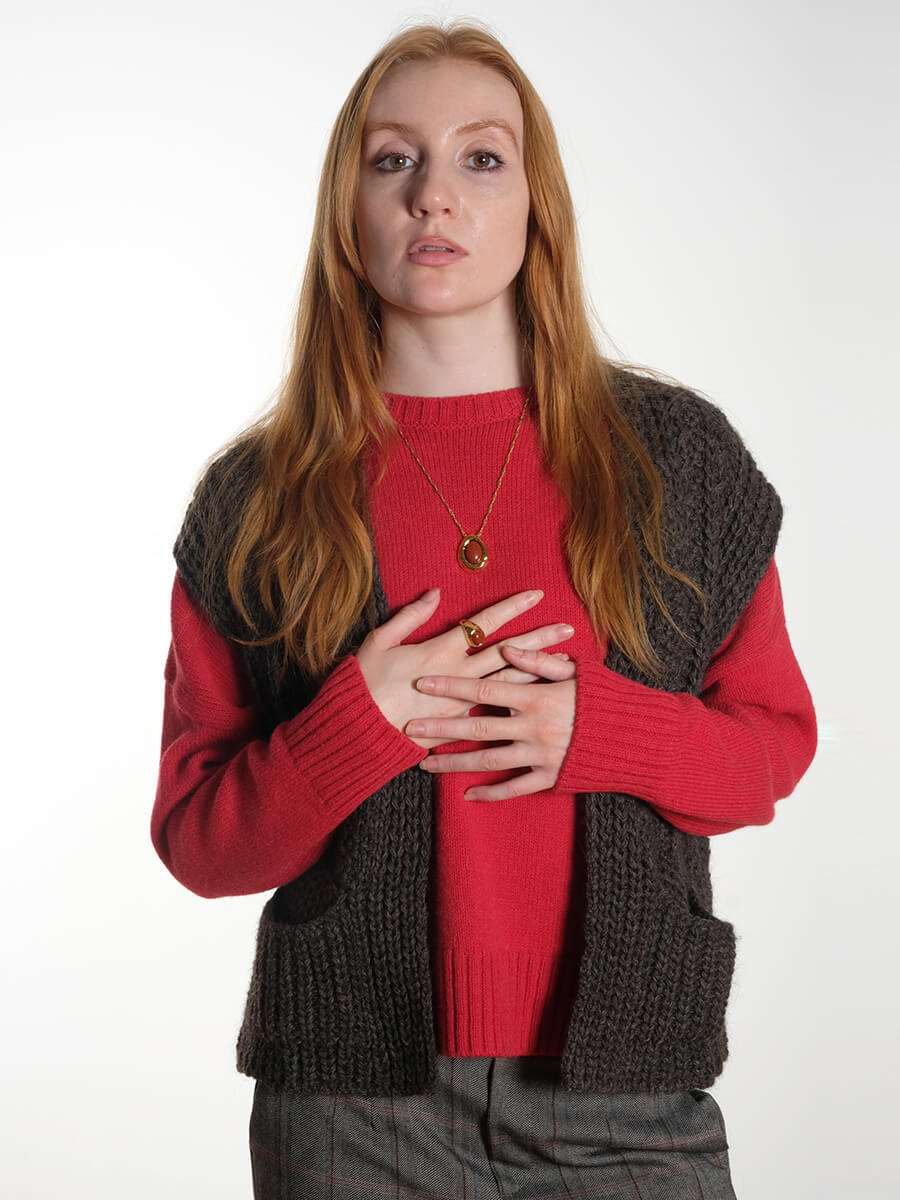 SibinLinnebjerg-LillieJumper-Red.- Project AJ117  Susie Knit