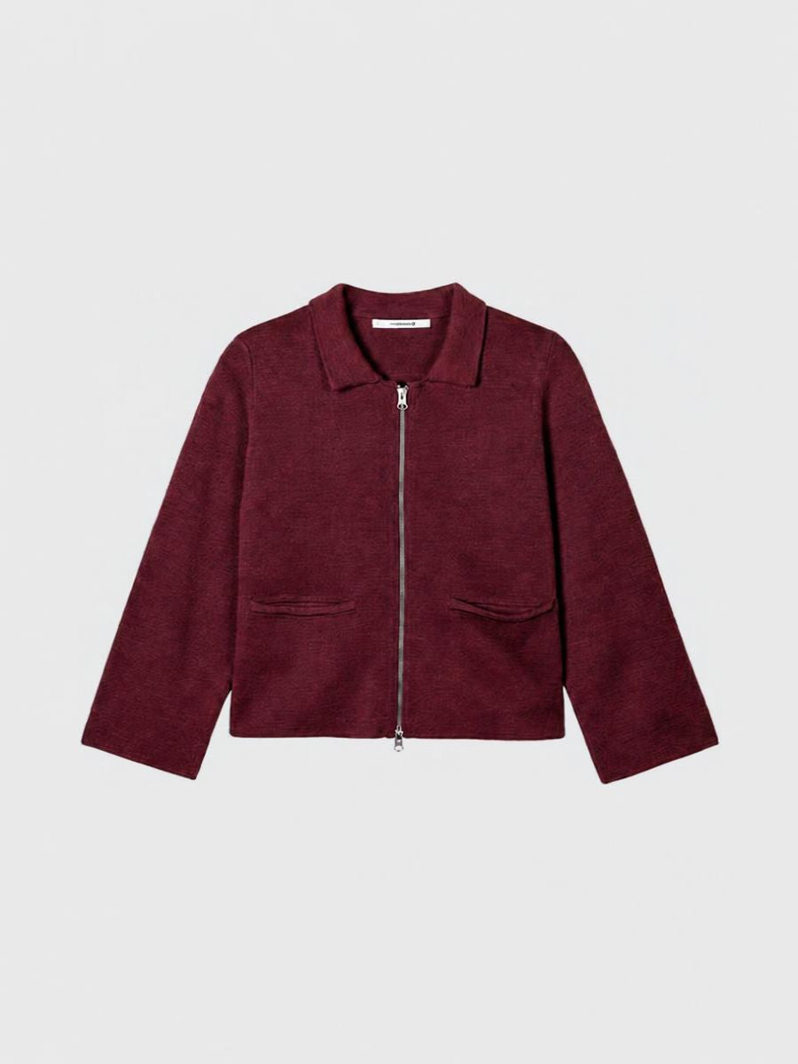 Sibin Linnebjerg - Giselle Zip Cardigan - Burgundy