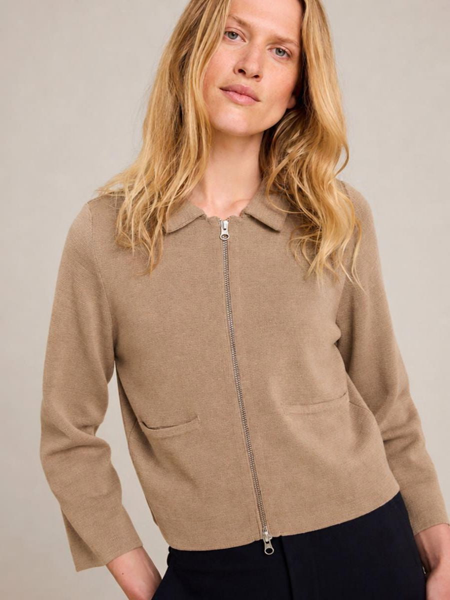 Sibin Linnebjerg - Giselle Zip Cardigan - Light Camel