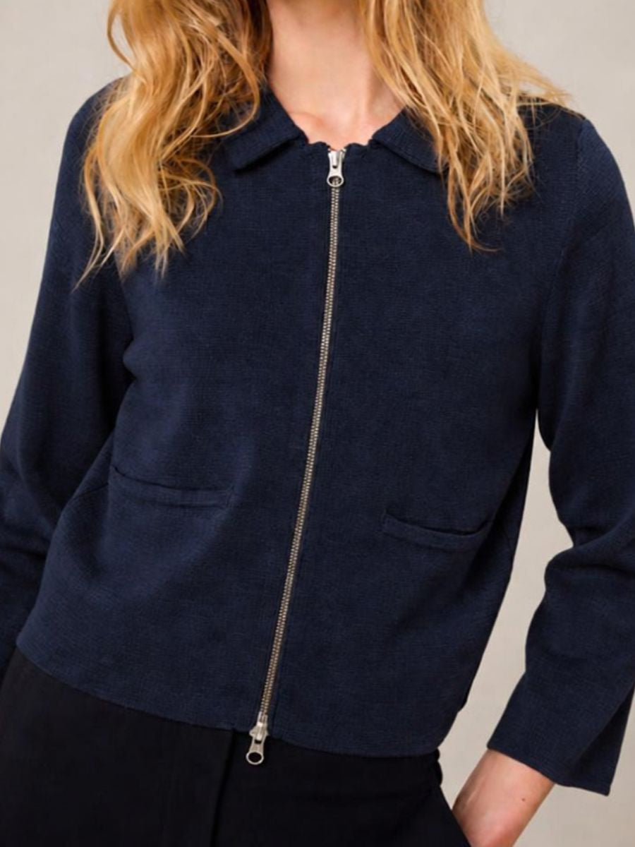 Sibin Linnebjerg - Giselle Zip Cardigan - Navy