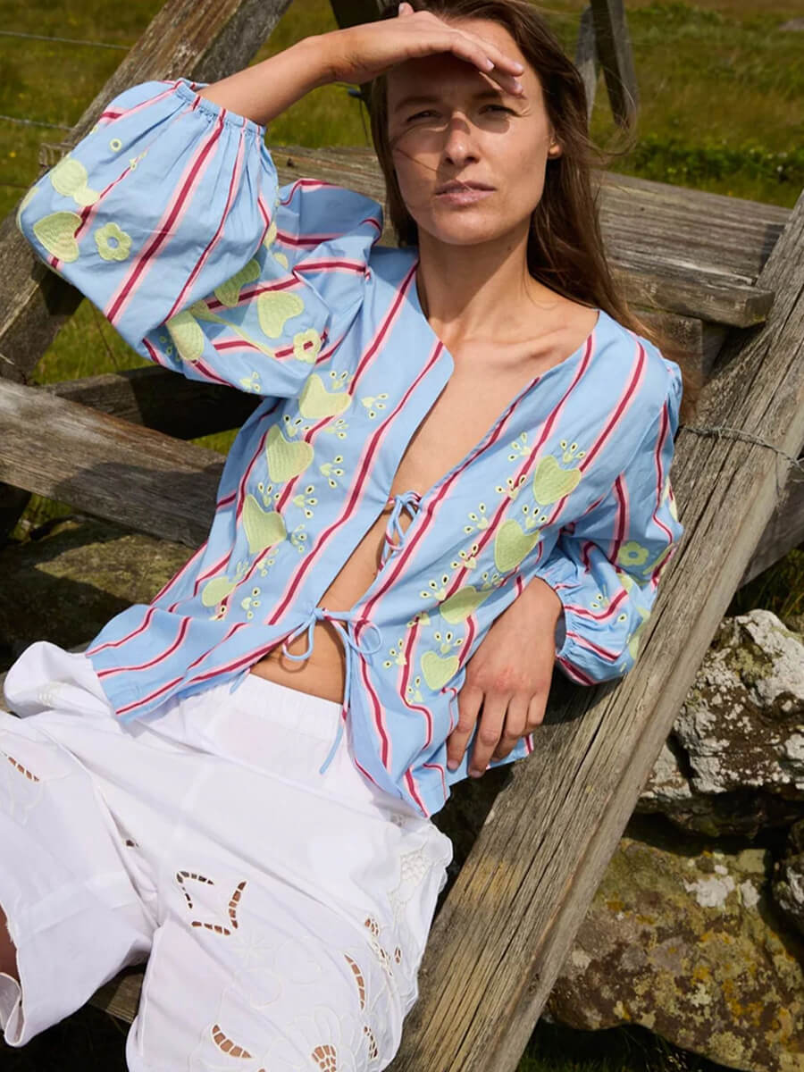 Sissel Edelbo Elisabeth Top - Bluebell Stripes