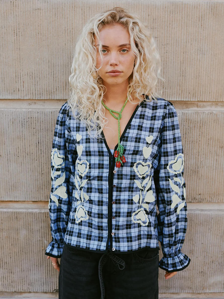Sissel Edelbo - Fran Top - Blue Checks