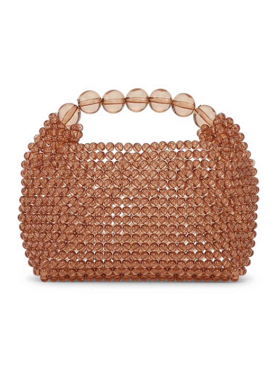 SUI AVA Slouchy Beaded Bag Toffee