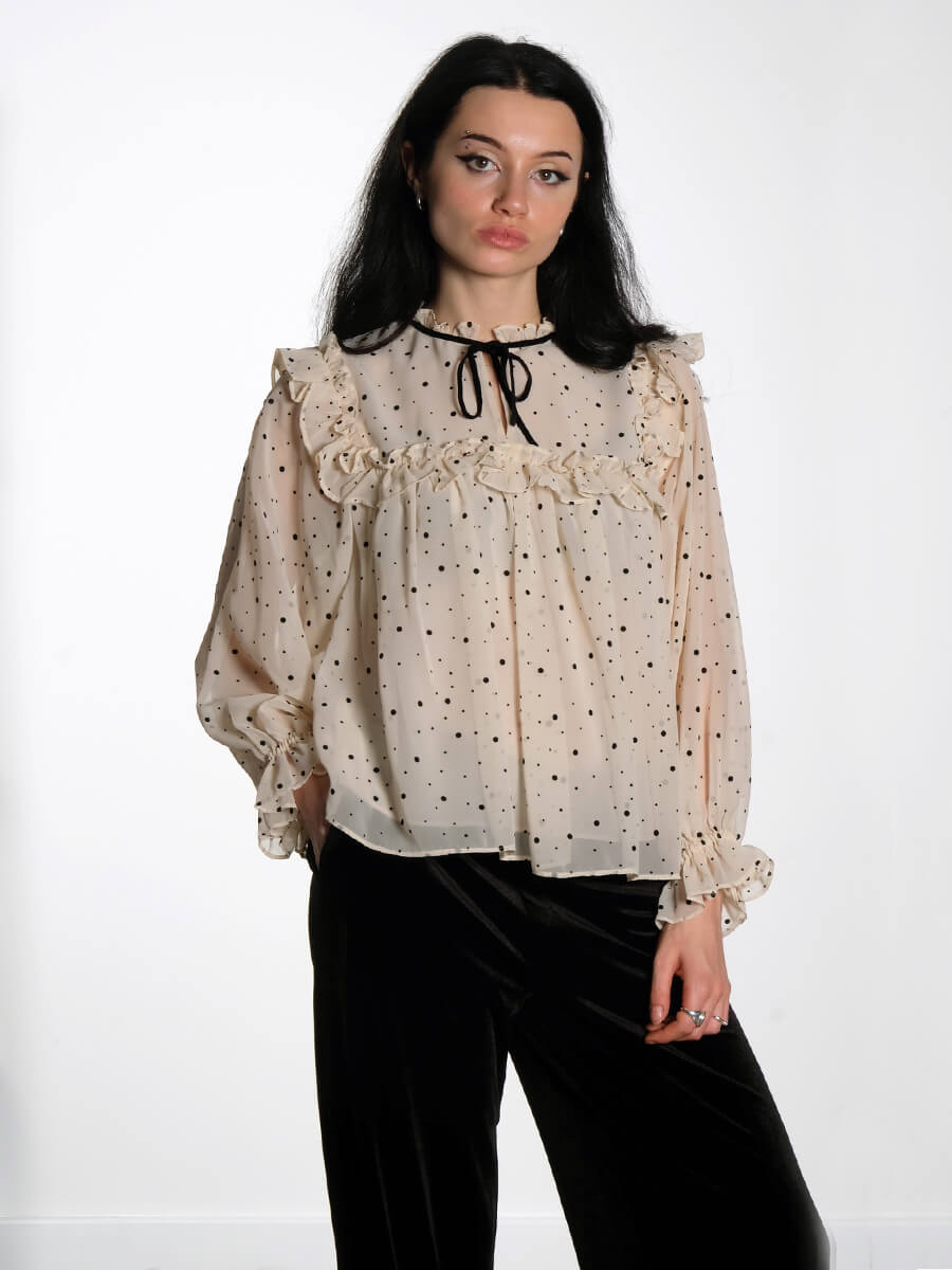 Stella-Nova-Flock-Printed-Flounce-Blouse-Creme_Black