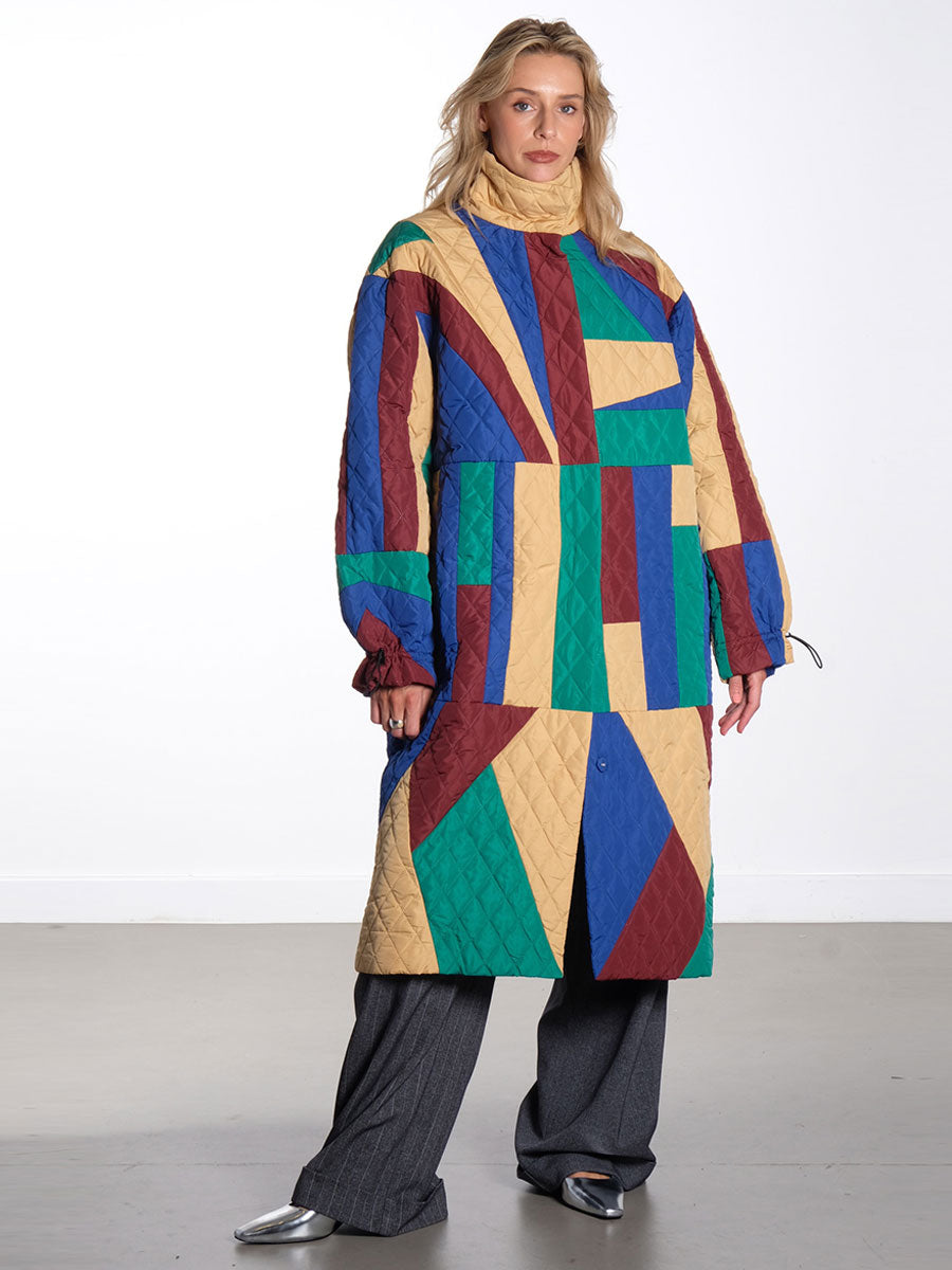 Stella Nova Patchwork Coat - Multicolour