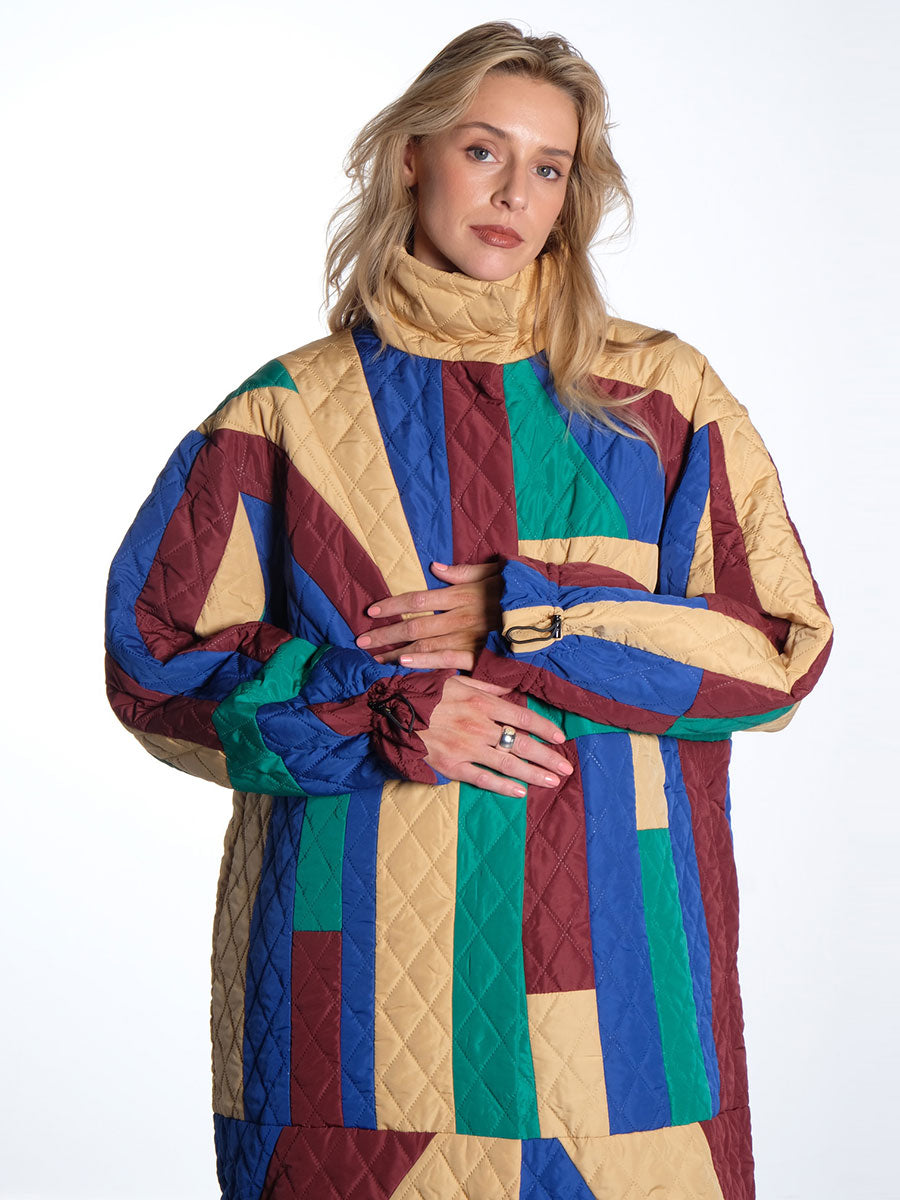 Stella Nova Patchwork Coat - Multicolour