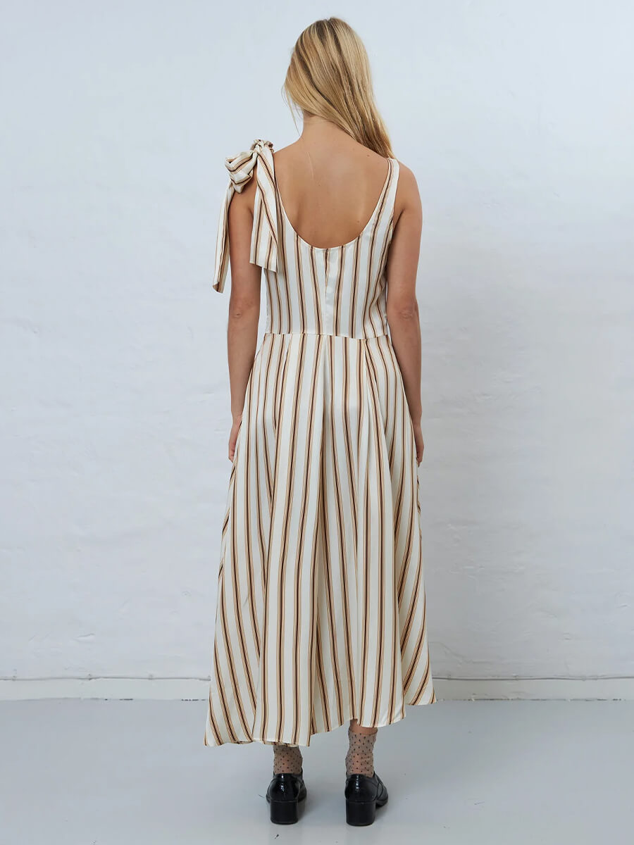 Stella-Nova-Stella-Nova - Striped-Strap-Dress-with-Bow-Detail