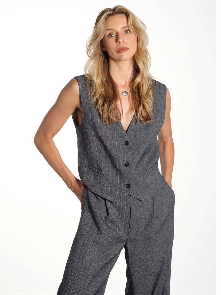 Tailored Vest - Charcoal