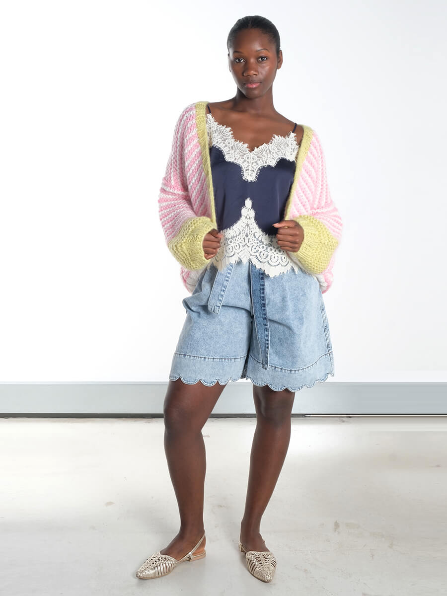 Moon Washed Denim Shorts