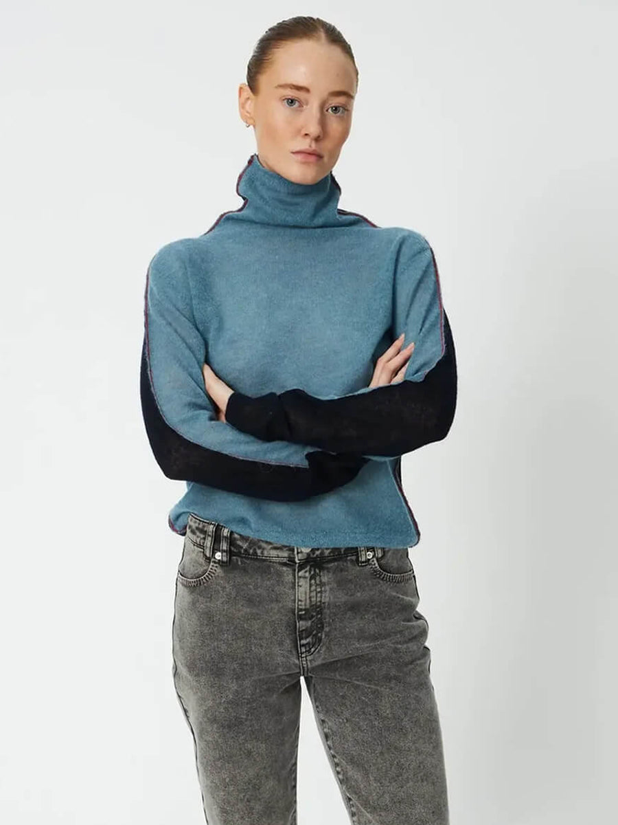 Stella Nova Alpaca Turtleneck - Evening Blue