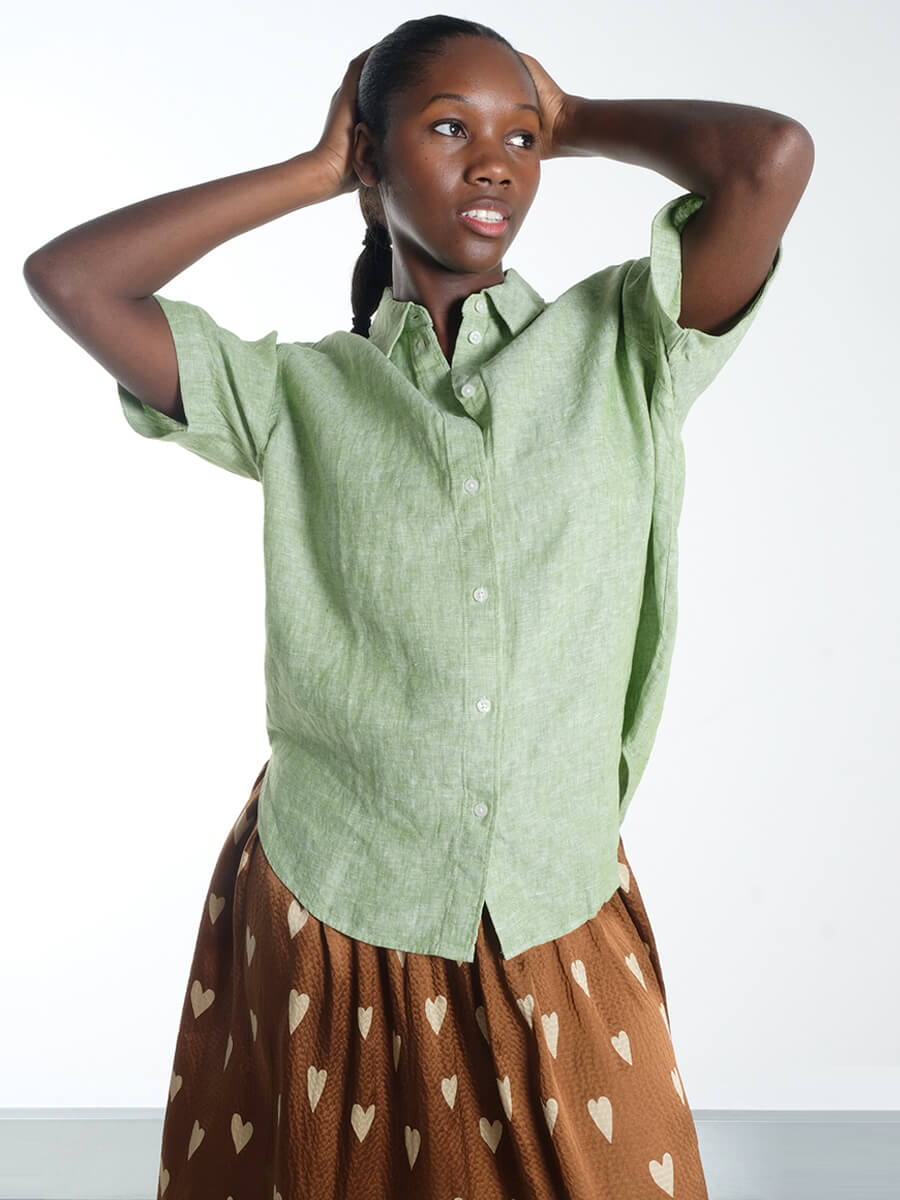 Stella Nova Heart Printed Silk Skirt Samsoe Samsoe - Salarikar SS Shirt 