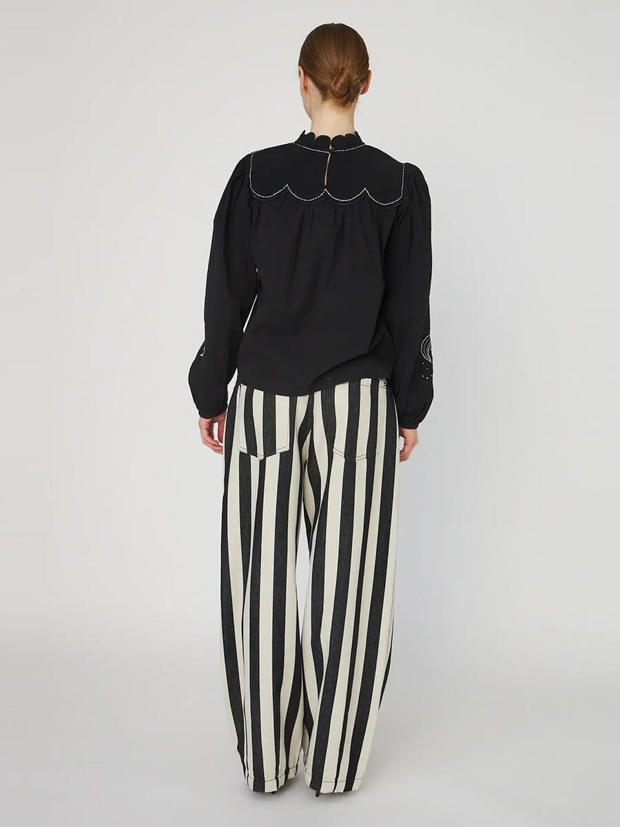 Moon and Star Embroidered Blouse