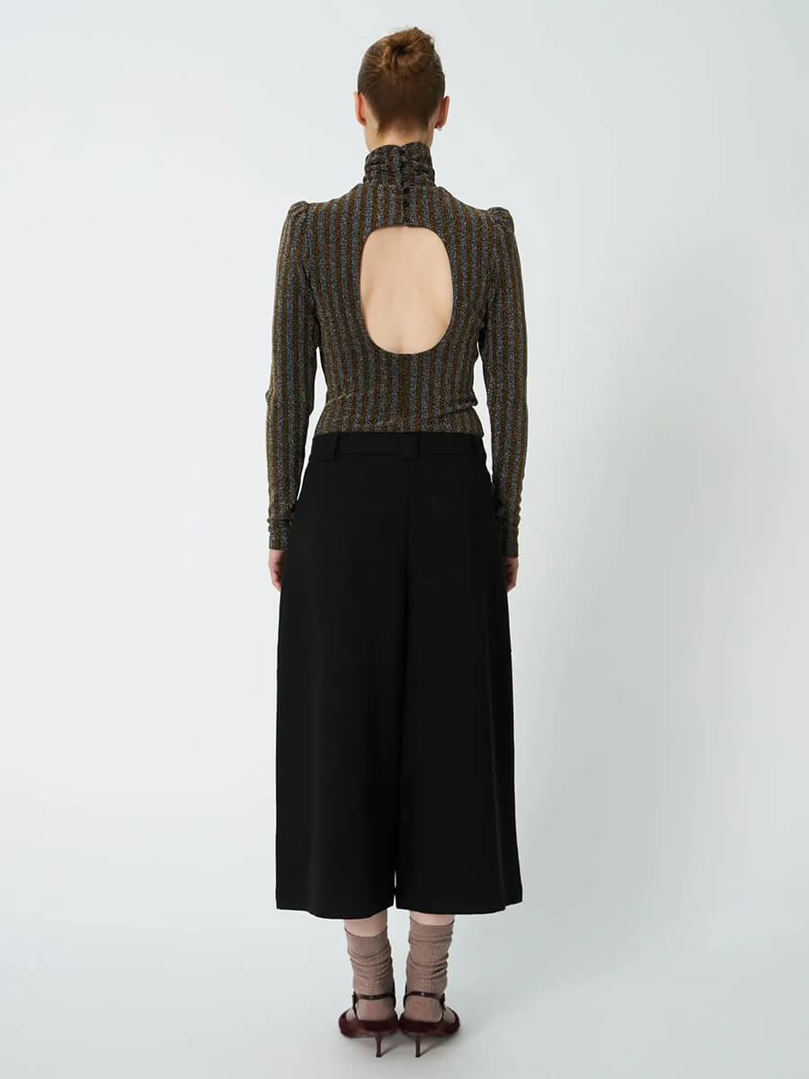 Cropped Mid Waist Pants
