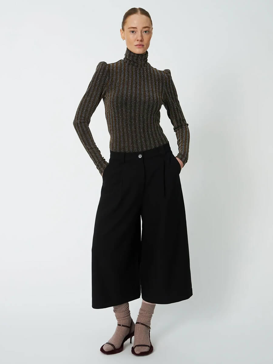 Cropped Mid Waist Pants