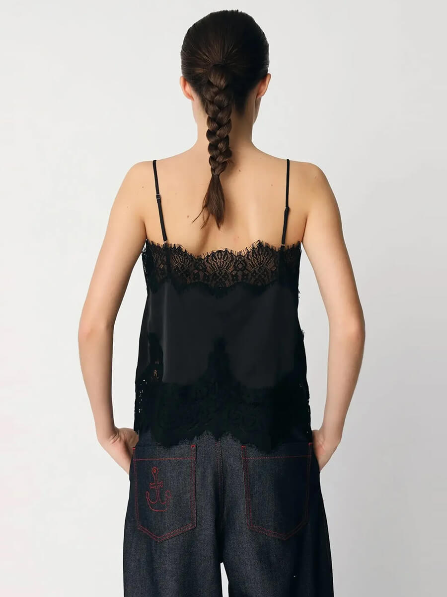 Stella Nova Underlayer Lace Top - Dark Brown