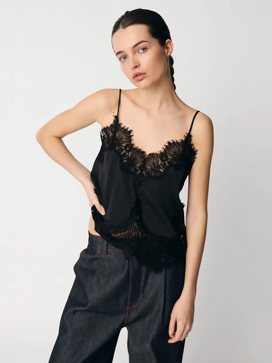 Stella Nova Underlayer Lace Top - Dark Brown