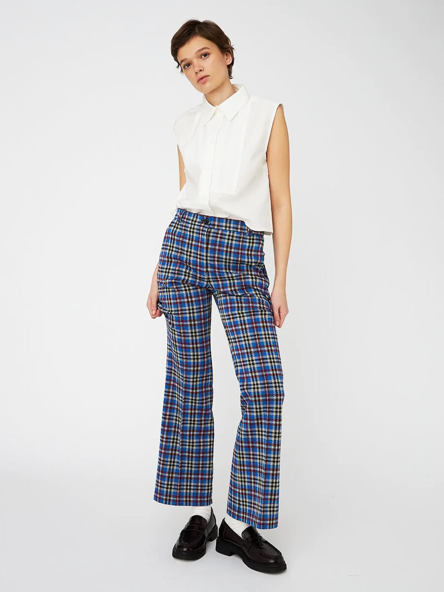 Stella Nova - Checked Flared Pants - Multi Checks