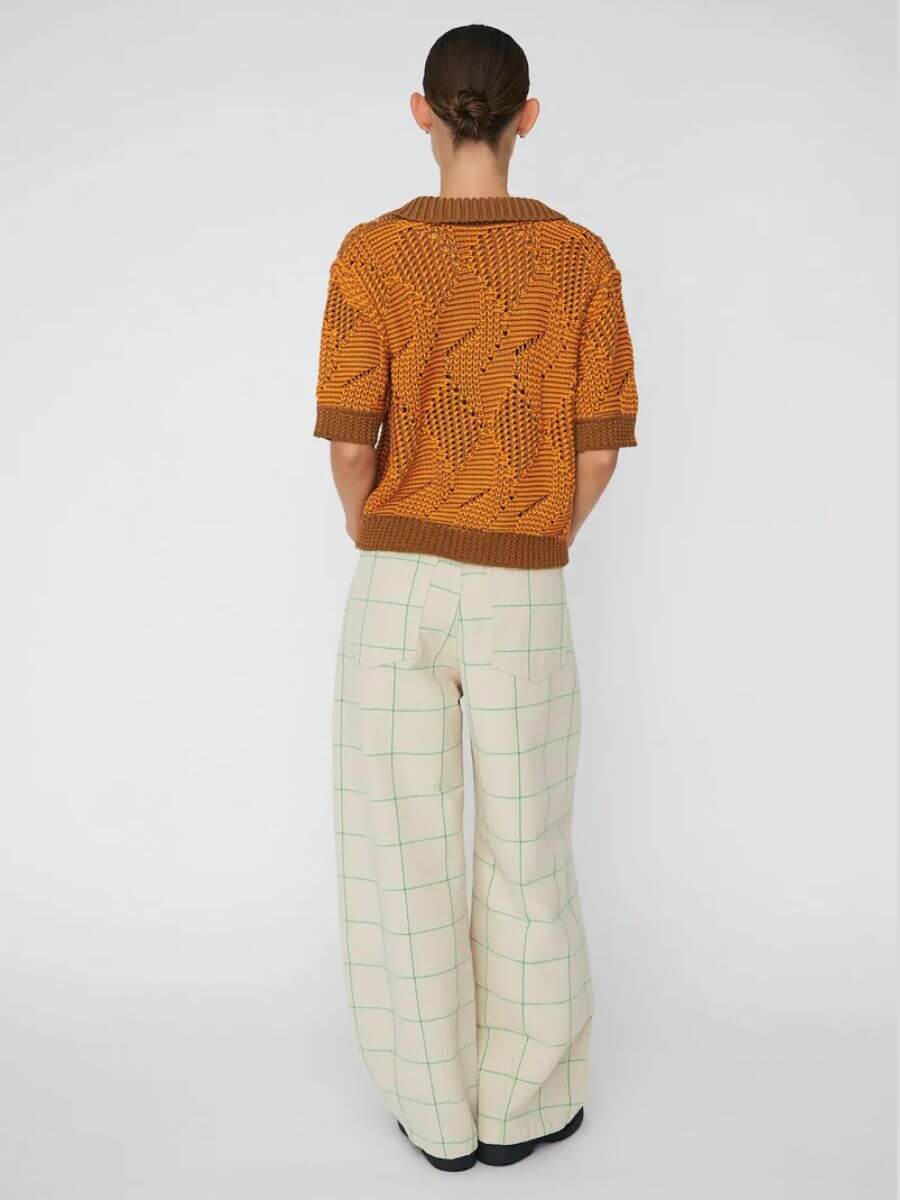 Stella Nova - Cotton Knit Polo - Burned Orange back view