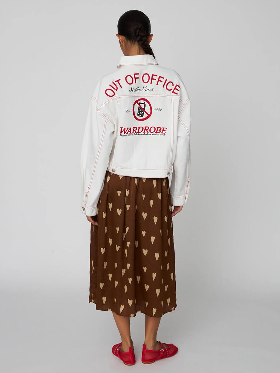 Stella Nova - Heart Printed Silk Skirt 2