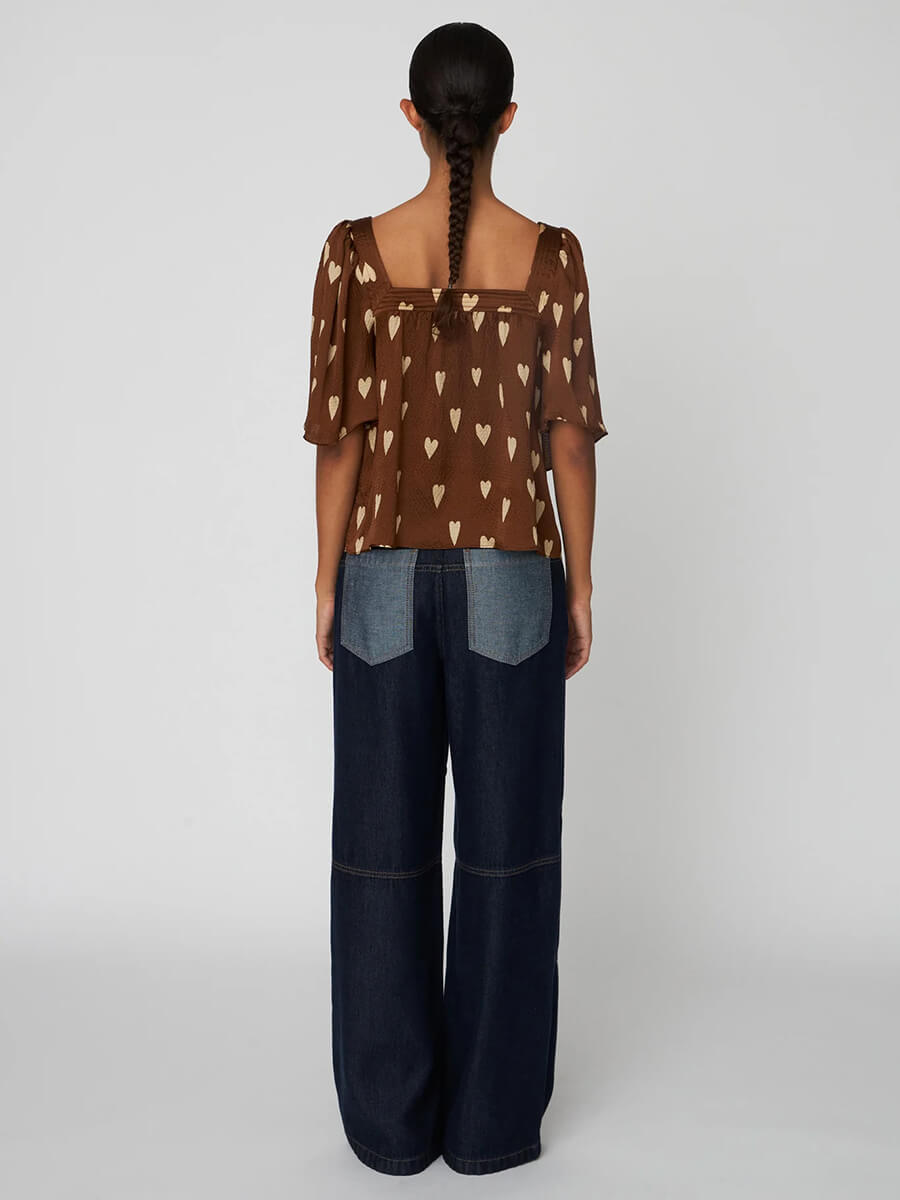 Stella Nova - Heart Printed Silk Top 2