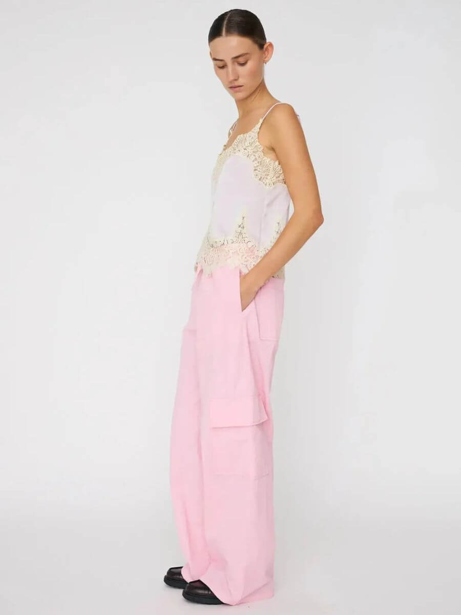Stella Nova Delicate Lace Top - Light Purple side view