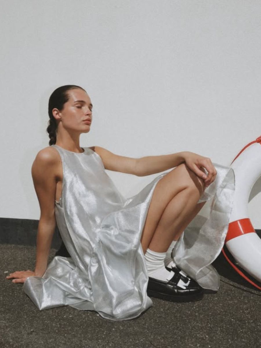 Stella Nova Silver Midi Dress