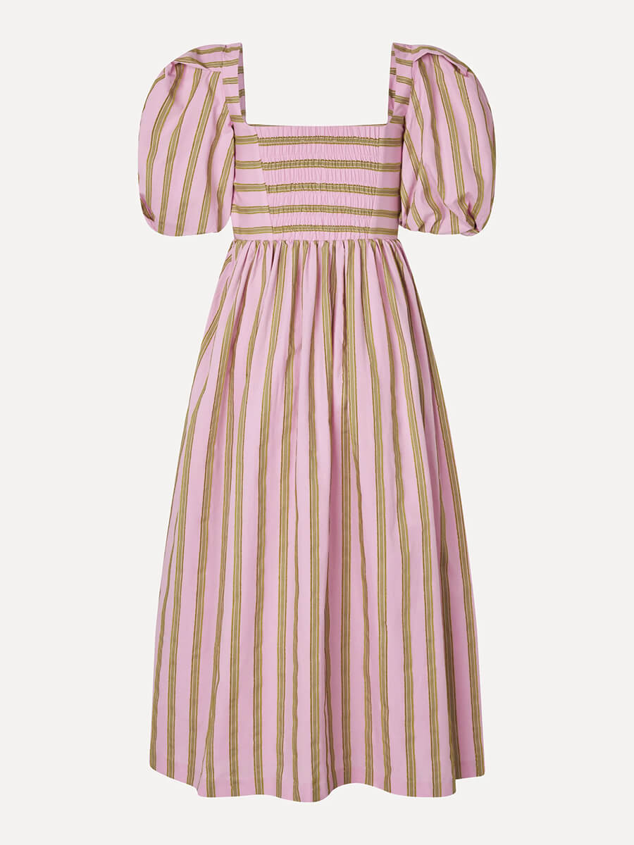 Stine-Goya-BlousonSleeveMidiDress-WallpaperStripes