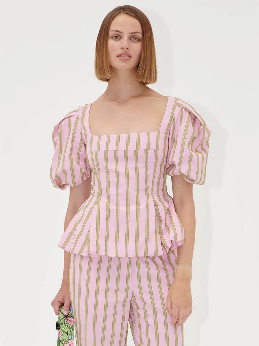 Stine-Goya-BlousonSleeveTop-WallpaperStripes