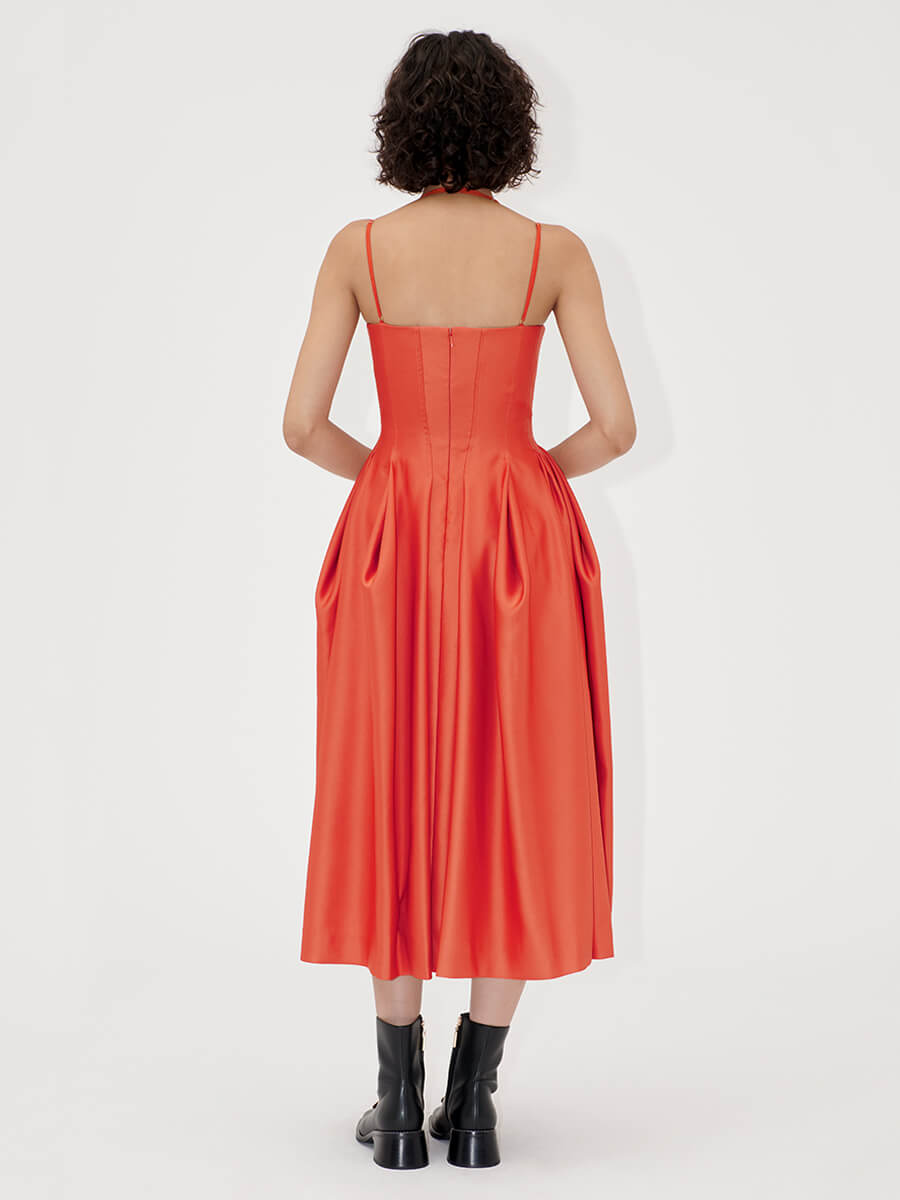 Stine-Goya-Double-Strap-High-Volume-Dress-Orange-Mecca