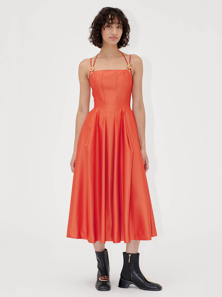 Stine-Goya-Double-Strap-High-Volume-Dress-Orange-Mecca