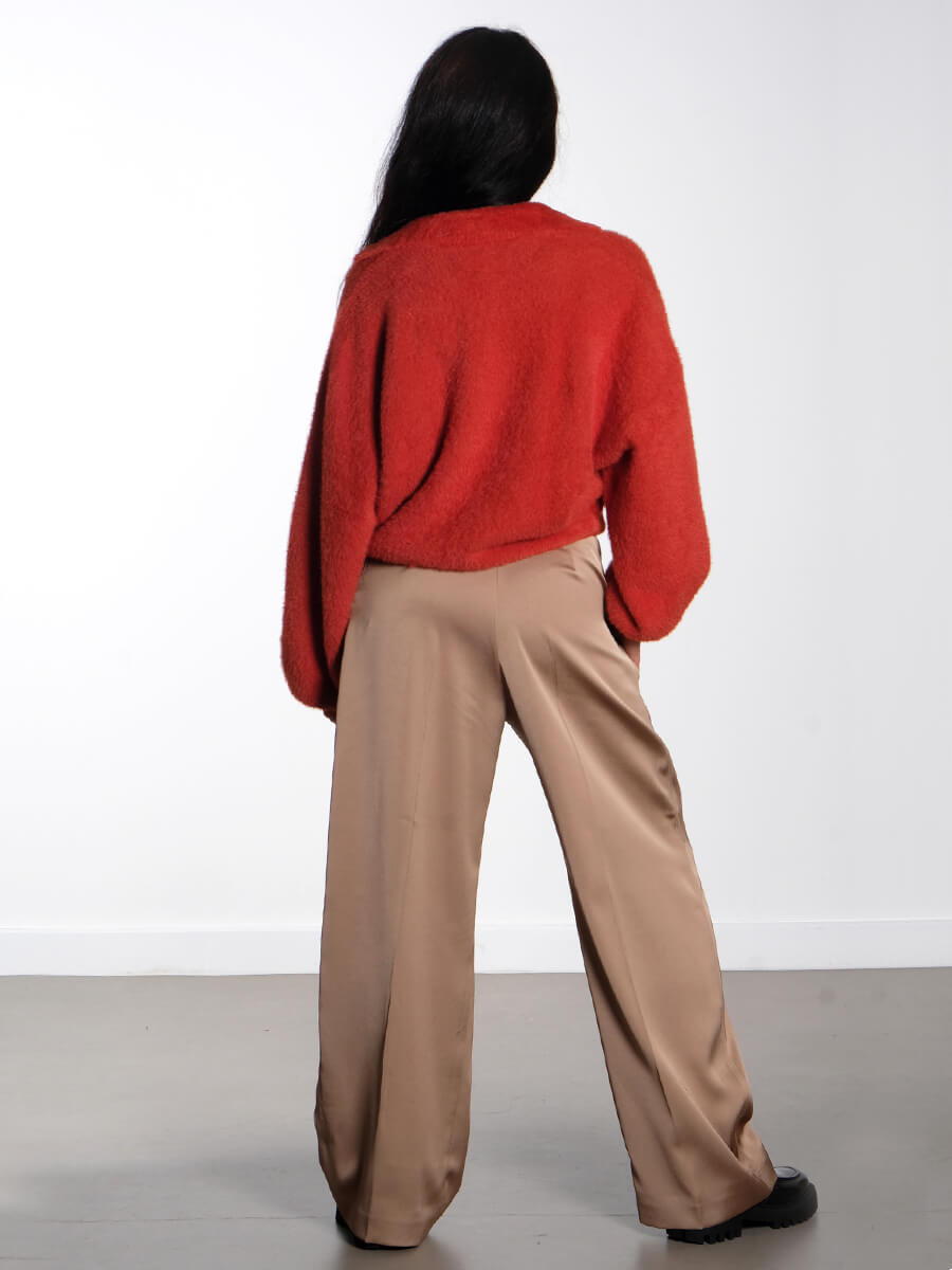 Stine-Goya-Long-Sleeve-V-Neckline-Jumper-Red-Ochre