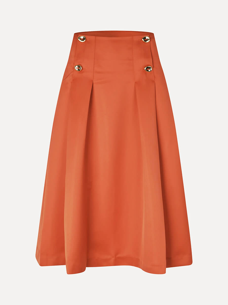 Stine Goya High Volume Midi Skirt - Mecca Orange