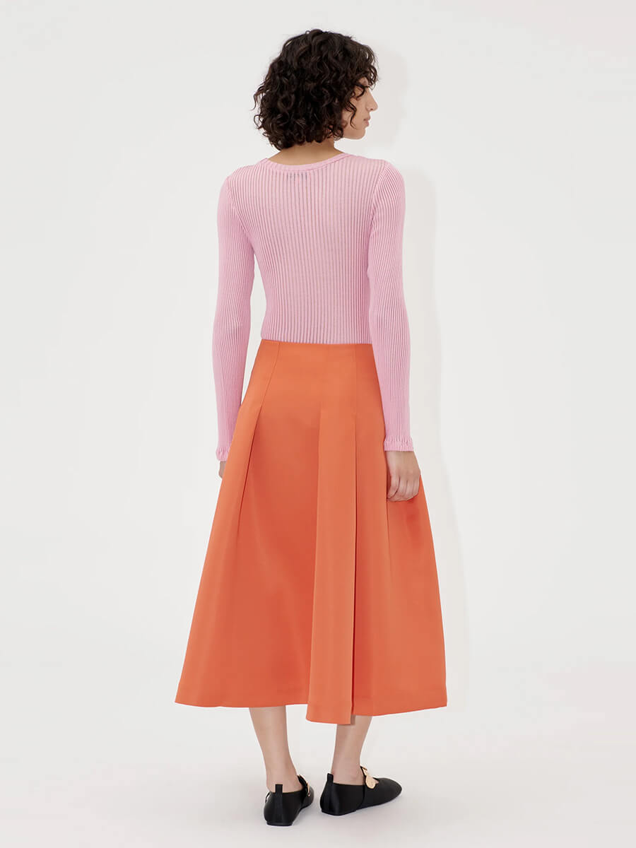 Stine Goya High Volume Midi Skirt - Mecca Orange