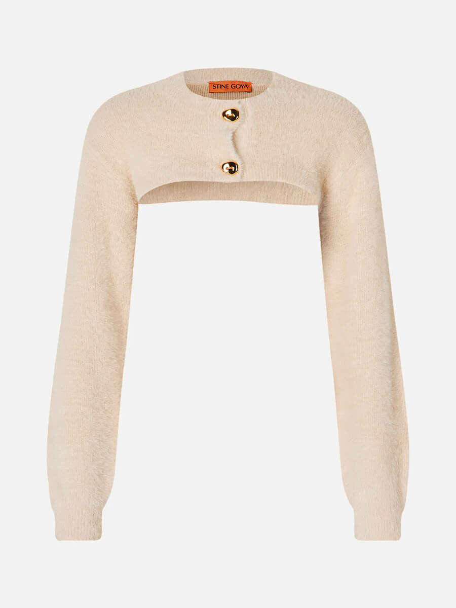 Stine Goya Long Sleeve Bolero Sweater - Cream