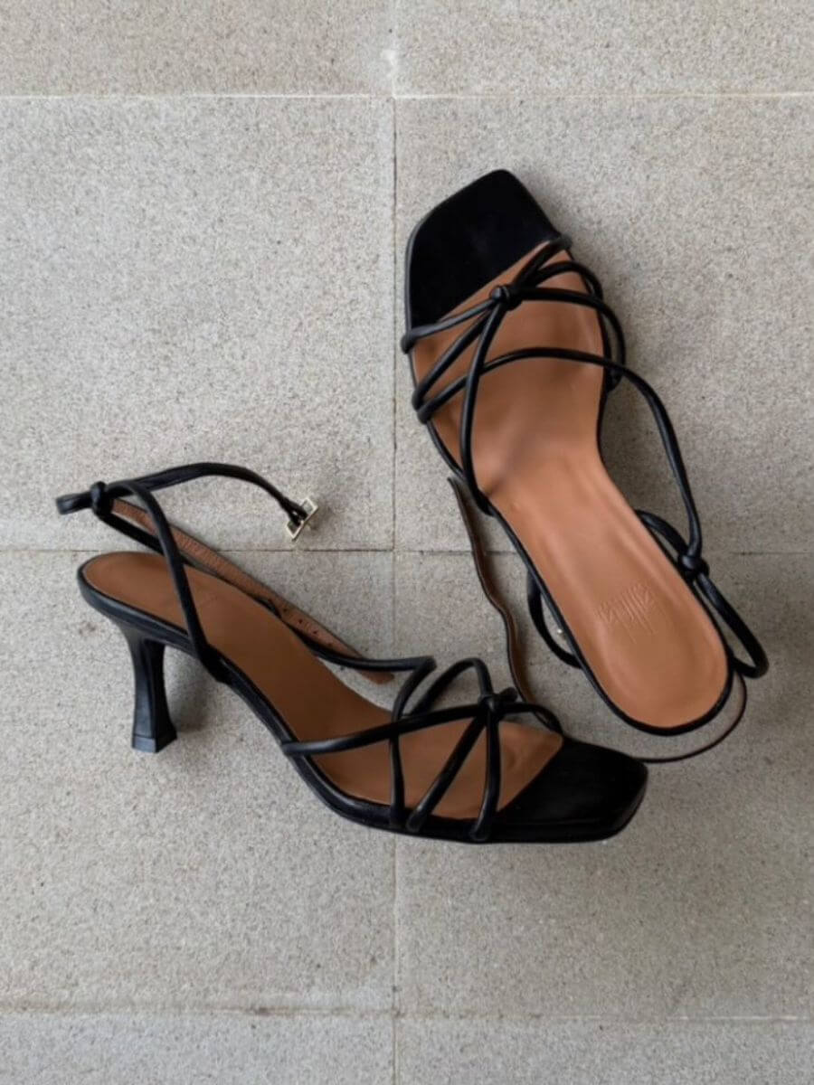 Billi Bi - Strappy Heel - Black Nappa