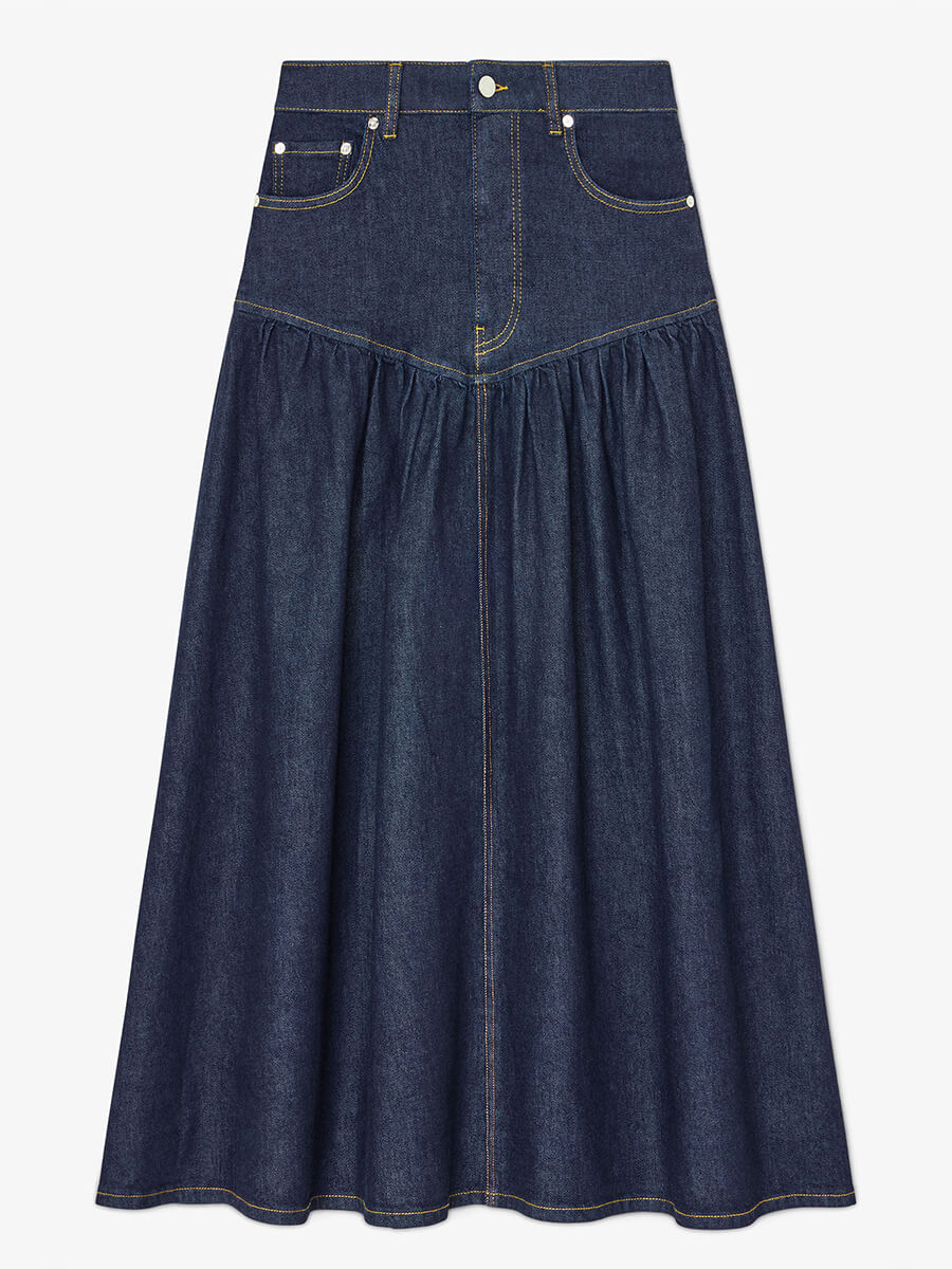 Ganni
Stretch Denim Long Skirt - Indigo