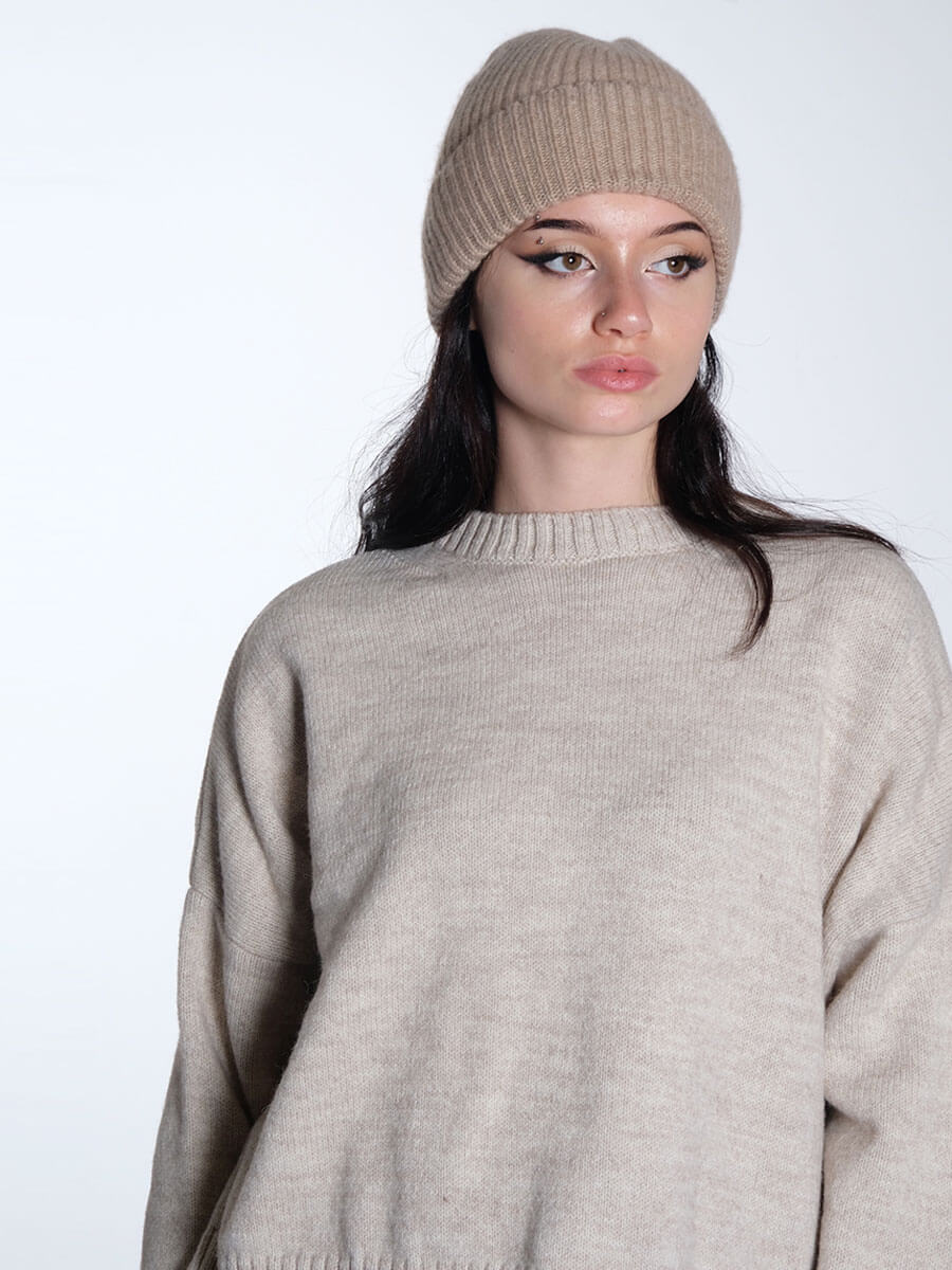 Sui Ava - Cashmere Beanie - Camel