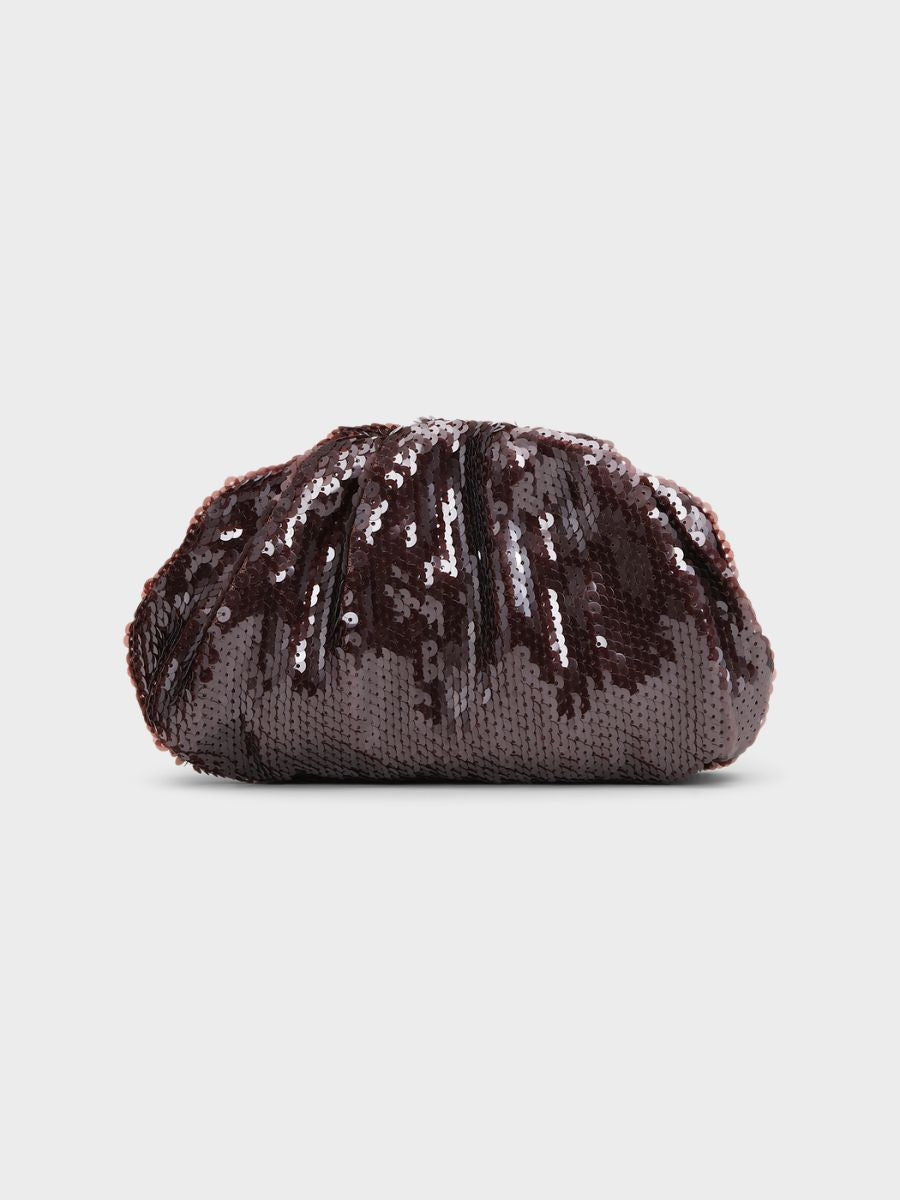 Sui Ava - Sequin Clutch Bag - Dark Brown