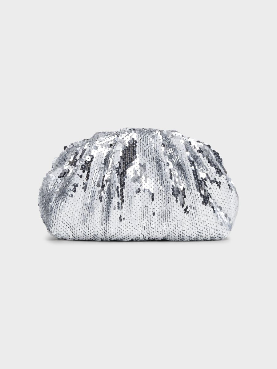 Sui Ava - Sequin Clutch Bag - Silver
