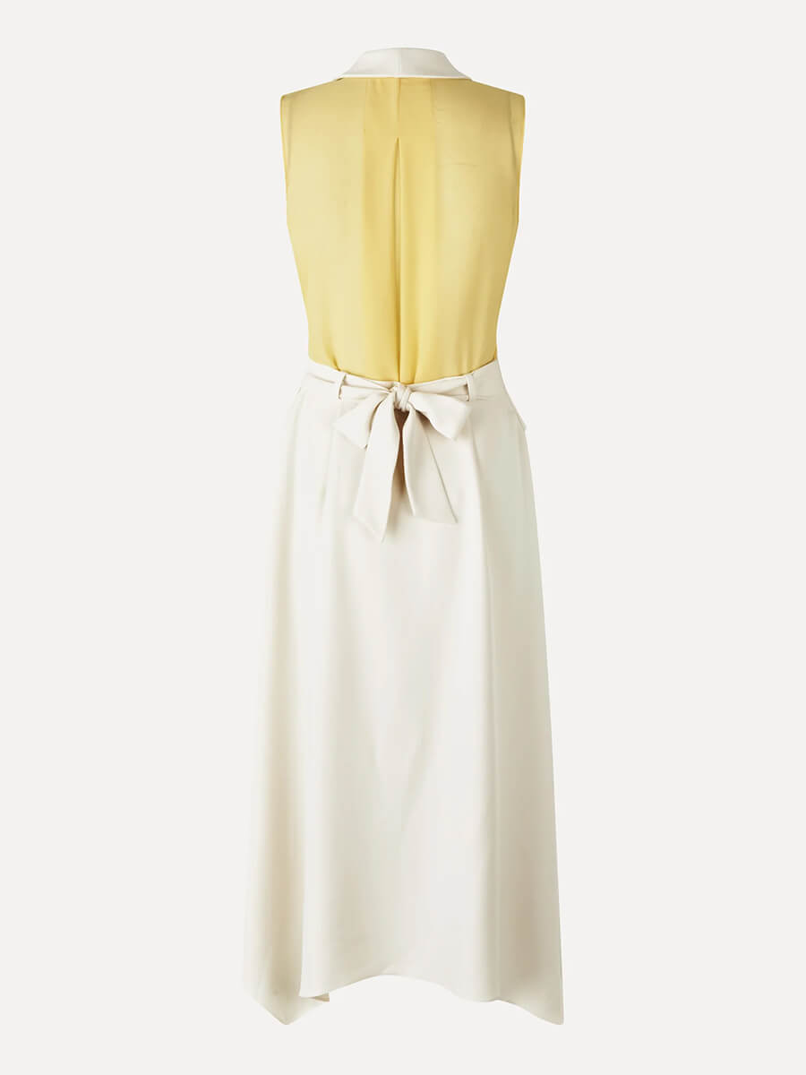 Stine Goya Tailored Handkerchief Dress - Ivory/Cornsilk 