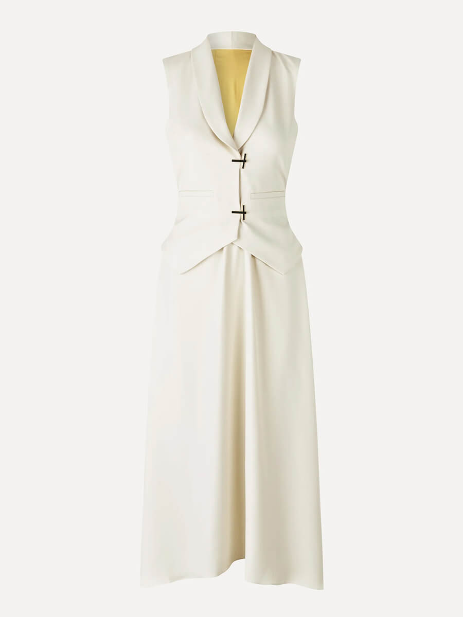 Syine Goya Tailored Handkerchief Dress - Ivory/Cornsilk 