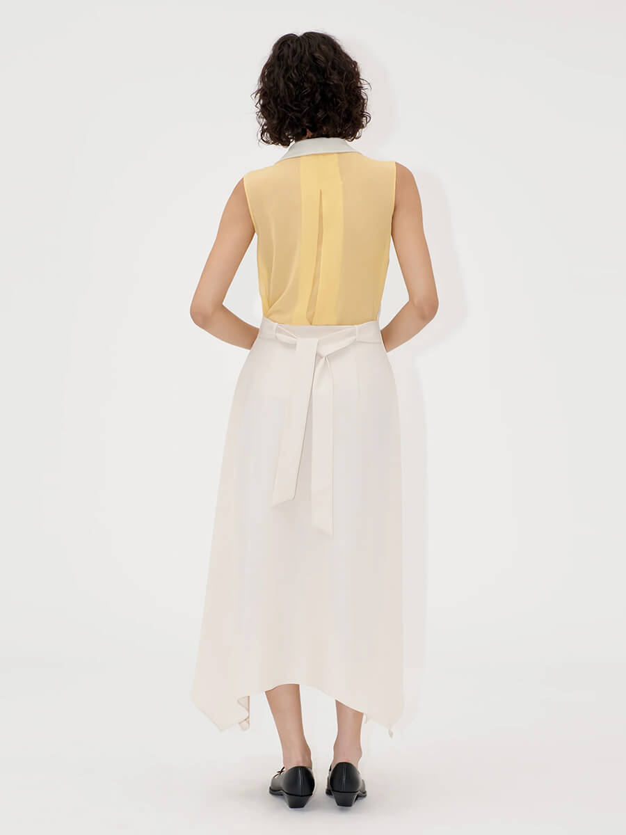 Syine Goya Tailored Handkerchief Dress - Ivory/Cornsilk 