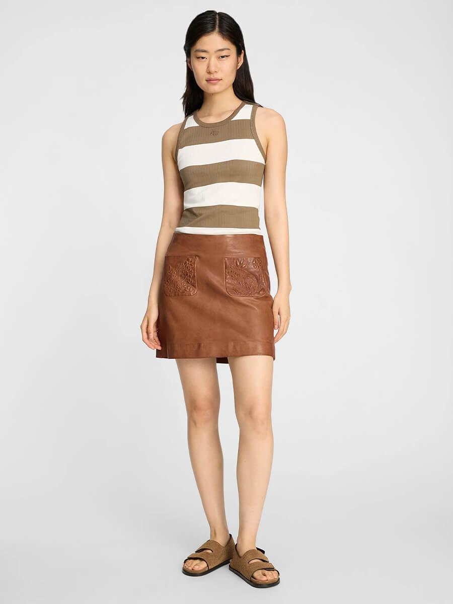 Munthe Tezza Tank Top - Striped Khaki