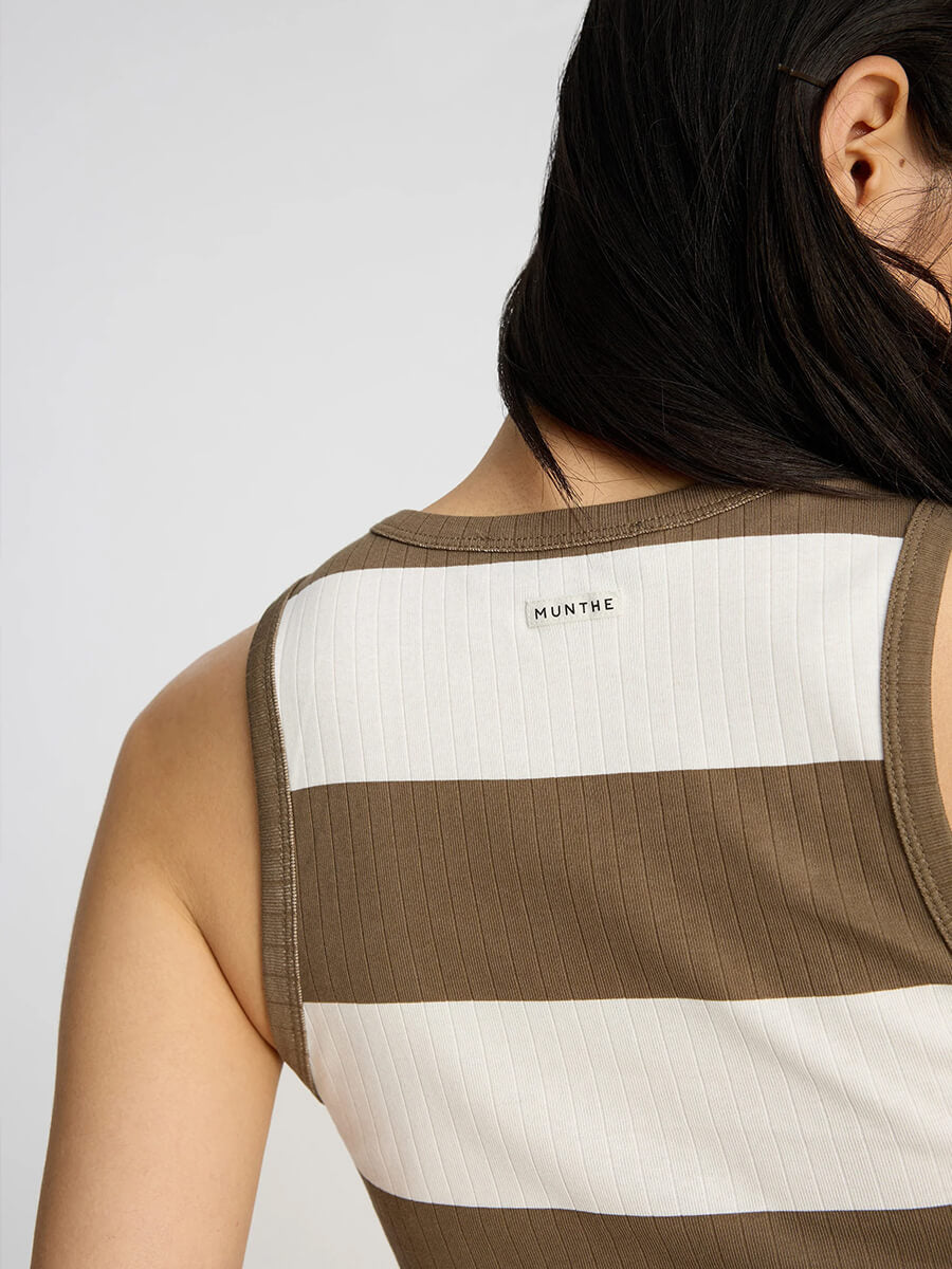 Munthe Tezza Tank Top - Striped Khaki