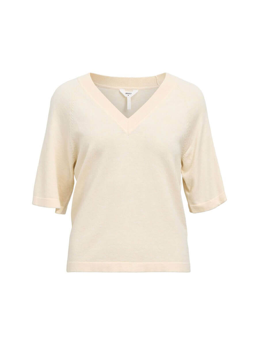 Object Thess V-Neck Top - Sandshell 
