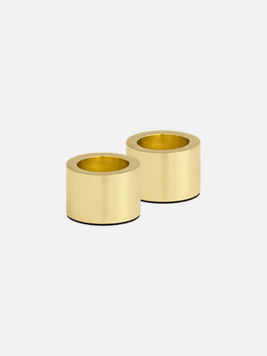 Light Candleholder 2pk - Matte Brass