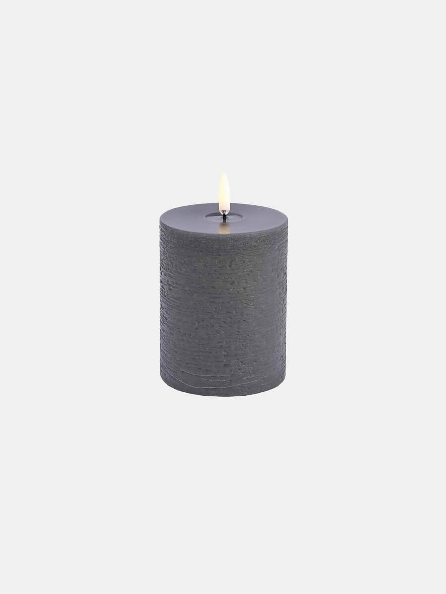 Uyuni Lighting LED Melted Pillar Candle 7.8x10 - Grey