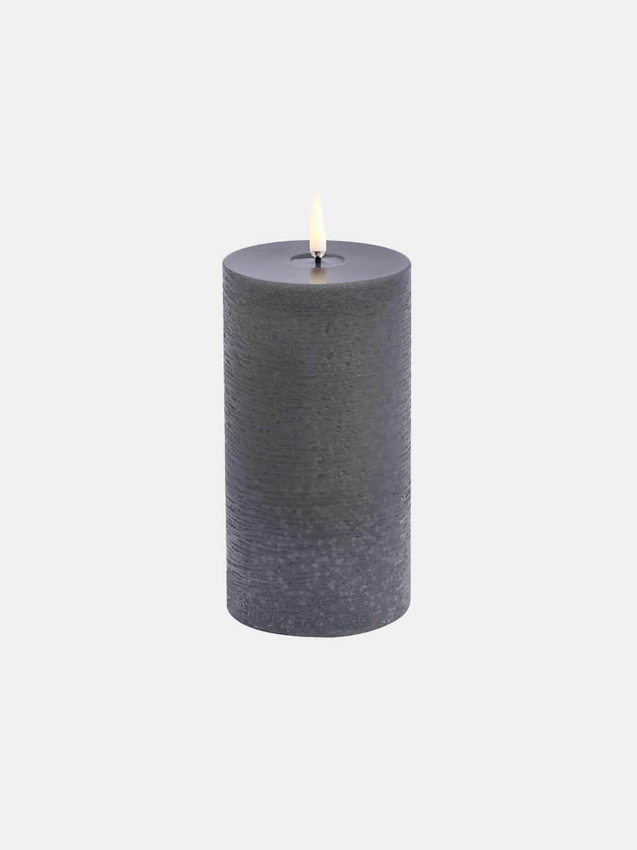 Uyuni Lighting LED Melted Pillar Candle 7.8x15 - Grey