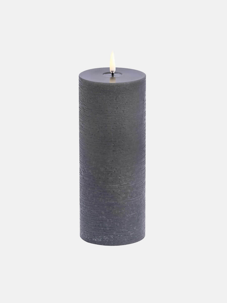 Uyuni Lighting LED Melted Pillar Candle 7.8x20 - Grey
